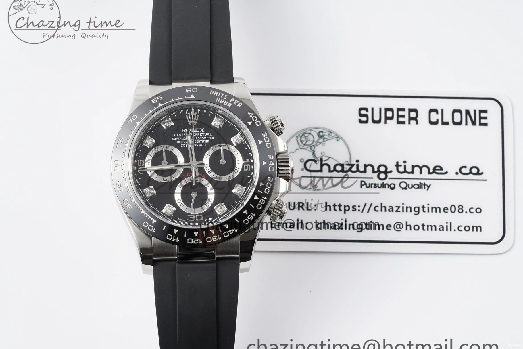 MiroTime 0425 Daytona 116519 Clean Factory 1:1 Best Edition Black Diamonds Dial on Oysterflex Rubber Strap SA Comfortable 1829